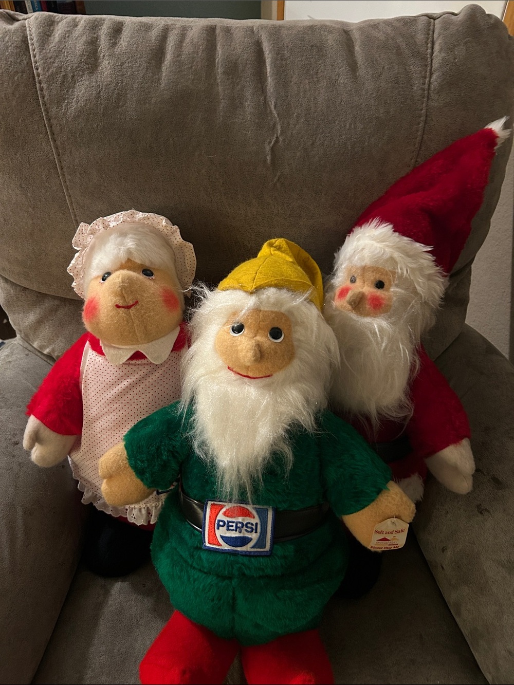 Pepsi Holiday Plush Gnome Set - Green, Red, Pink, Yellow Hats